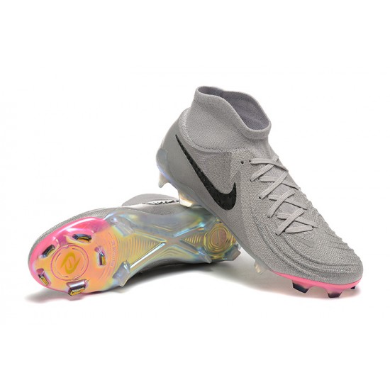 Nike Phantom Luna Elite FG High Top Pink Grey Black Soccer Cleats