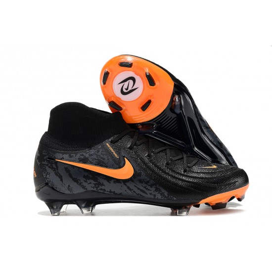 Nike Phantom Luna Elite FG High Top Soccer Cleats Black Orange