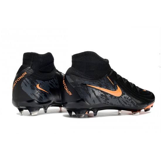 Sale Nike Phantom Luna Elite FG High Top Soccer Cleats Black Orange