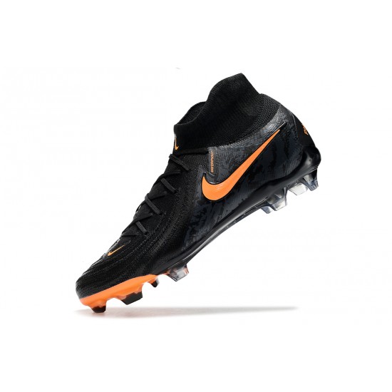 Nike Phantom Luna Elite FG High Top Soccer Cleats Black Orange