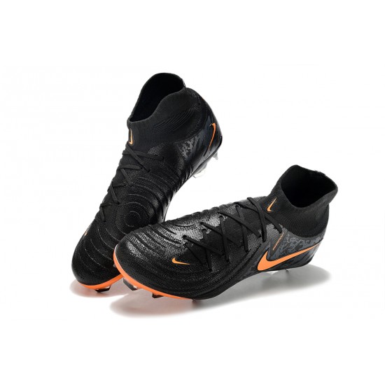 Sale Nike Phantom Luna Elite FG High Top Soccer Cleats Black Orange