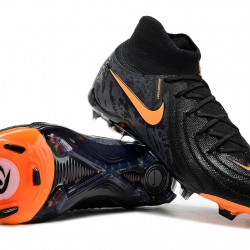 Nike Phantom Luna Elite FG High Top Soccer Cleats Black Orange