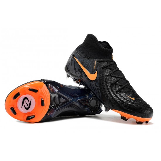 Sale Nike Phantom Luna Elite FG High Top Soccer Cleats Black Orange