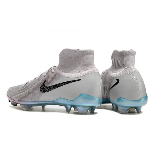 Sale Nike Phantom Luna Elite FG High Top Soccer Cleats Grey Black