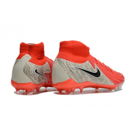 Sale Nike Phantom Luna Elite FG High Top Soccer Cleats Red Black Grey