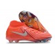 Nike Phantom Luna Elite FG High Top Soccer Cleats Red Silver