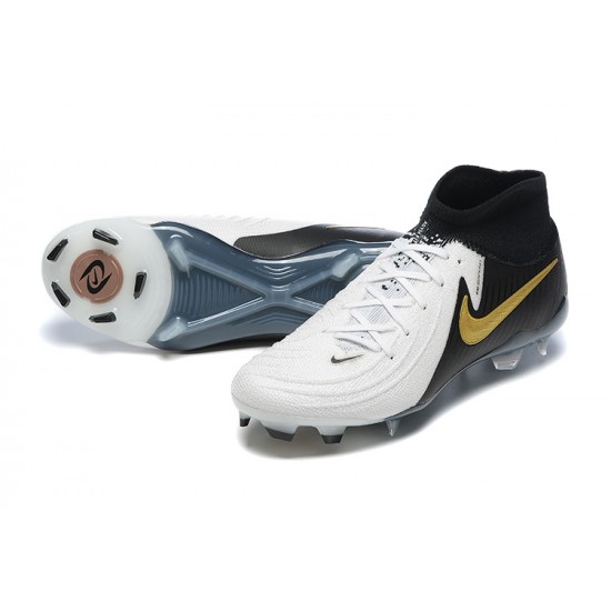 Nike Phantom Luna Elite FG High Top White Black Gold Soccer Cleats