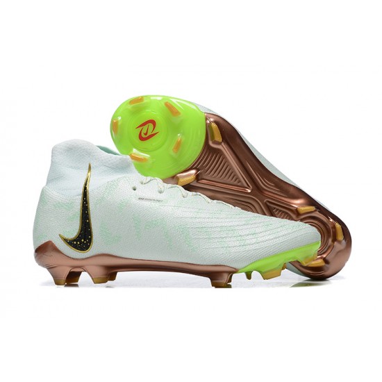 Nike Phantom Luna Elite FG High Top White Gold Green Soccer Cleats