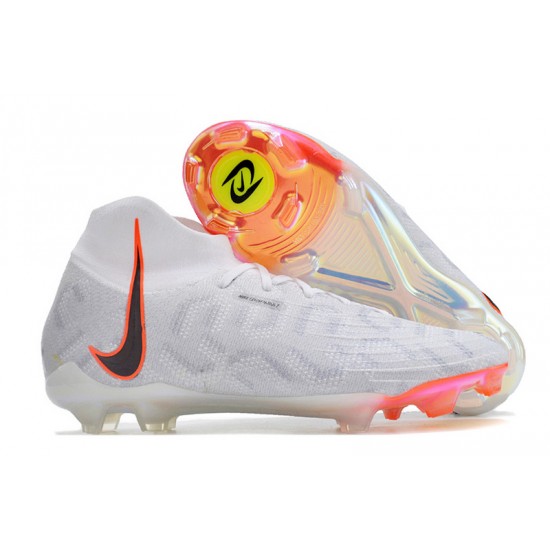 Nike Phantom Luna Elite FG High Top White Orange Soccer Cleats