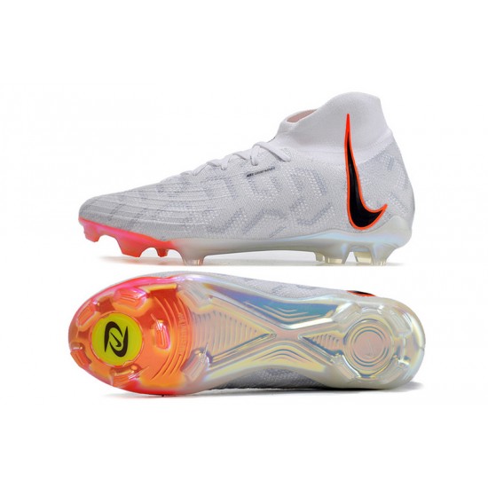 Nike Phantom Luna Elite FG High Top White Orange Soccer Cleats