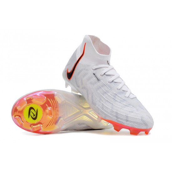 Nike Phantom Luna Elite FG High Top White Orange Soccer Cleats