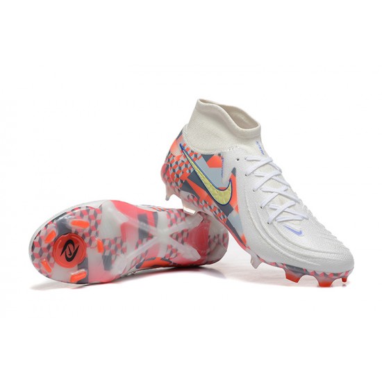 Nike Phantom Luna Elite FG High Top White Orange Soccer Cleats