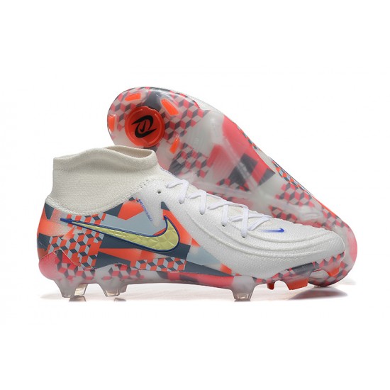 Nike Phantom Luna Elite FG High Top White Orange Soccer Cleats