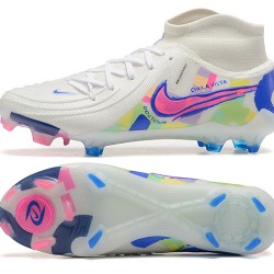 Nike Phantom Luna Elite FG High Top White Pink Blue Soccer Cleats