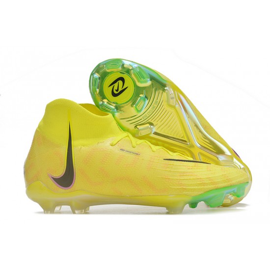 Nike Phantom Luna Elite FG High Top Yellow Black Soccer Cleats