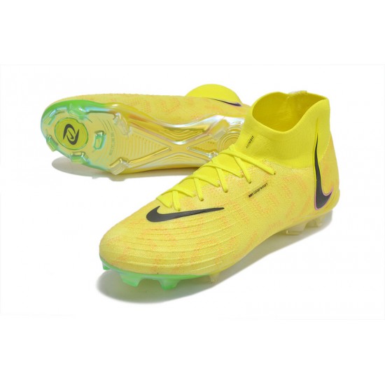 Nike Phantom Luna Elite FG High Top Yellow Black Soccer Cleats