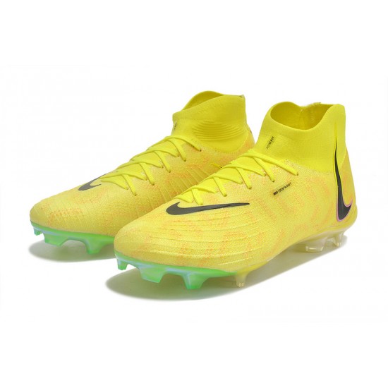 Nike Phantom Luna Elite FG High Top Yellow Black Soccer Cleats