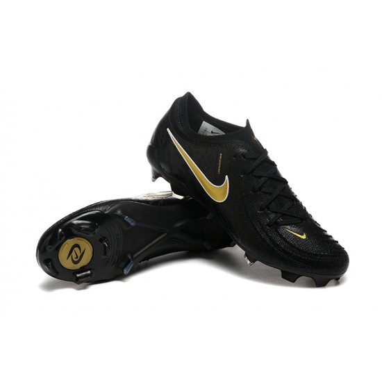 Nike Phantom Luna Elite FG Low Black Gold Soccer Cleats