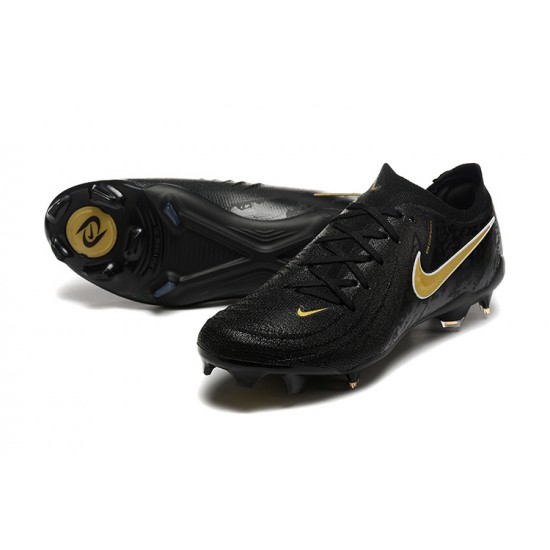 Nike Phantom Luna Elite FG Low Black Gold Soccer Cleats