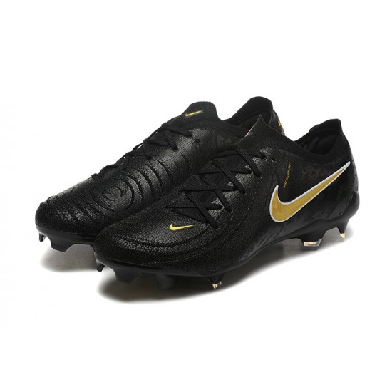 Nike Phantom Luna Elite FG Low Black Gold Soccer Cleats