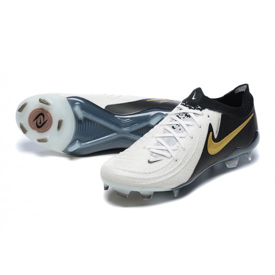 Nike Phantom Luna Elite FG Low Black Gold White Soccer Cleats