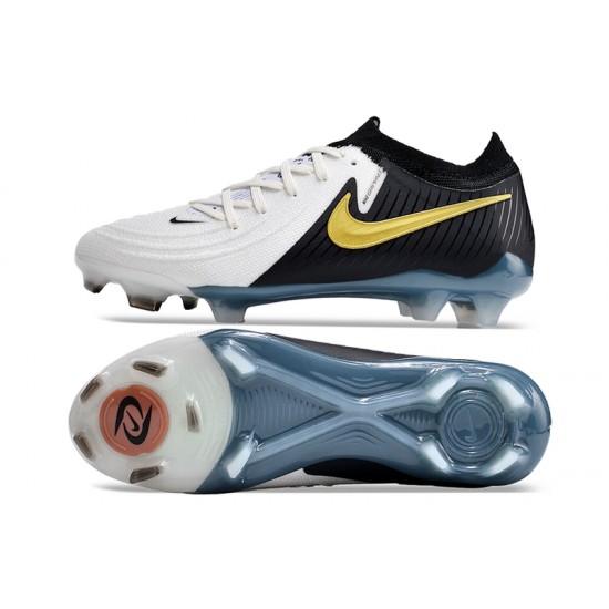 Nike Phantom Luna Elite FG Low Black White Gold Soccer Cleats