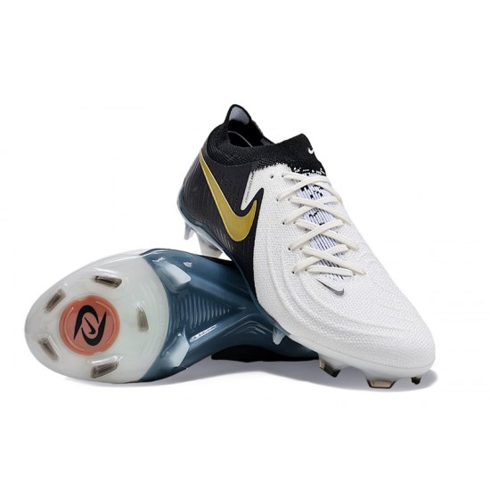 Nike Phantom Luna Elite FG Low Black White Gold Soccer Cleats