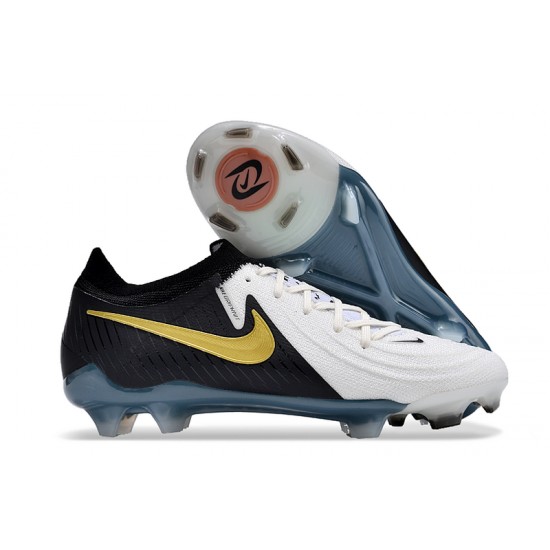 Nike Phantom Luna Elite FG Low Black White Gold Soccer Cleats