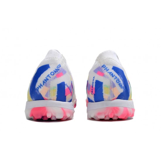 Nike Phantom Luna Elite TF Low Soccer Cleats White Blue Pink