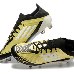 Adidas F50 Elite FG Low Top Gold Black White (M) Soccer Cleats