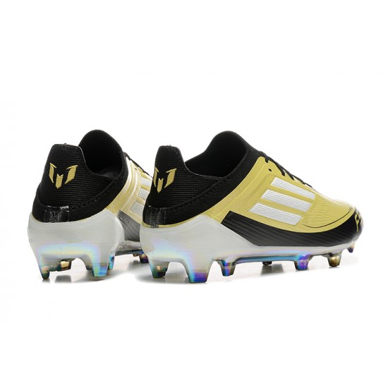 Adidas F50 Elite FG Low Top Gold Black White (M) Soccer Cleats