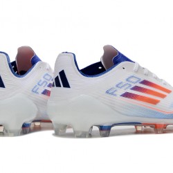 Adidas F50 Elite FG Low Top White Blue Orange (WM) Soccer Cleats