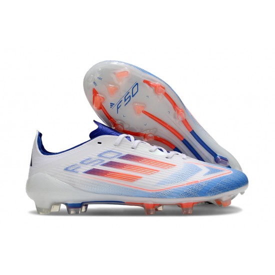 Adidas F50 Elite FG Low Top White Blue Orange (WM) Soccer Cleats