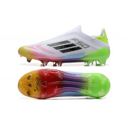 Adidas F50 Elite Laceless FG Low Top White Purple Black (M) Soccer Cleats