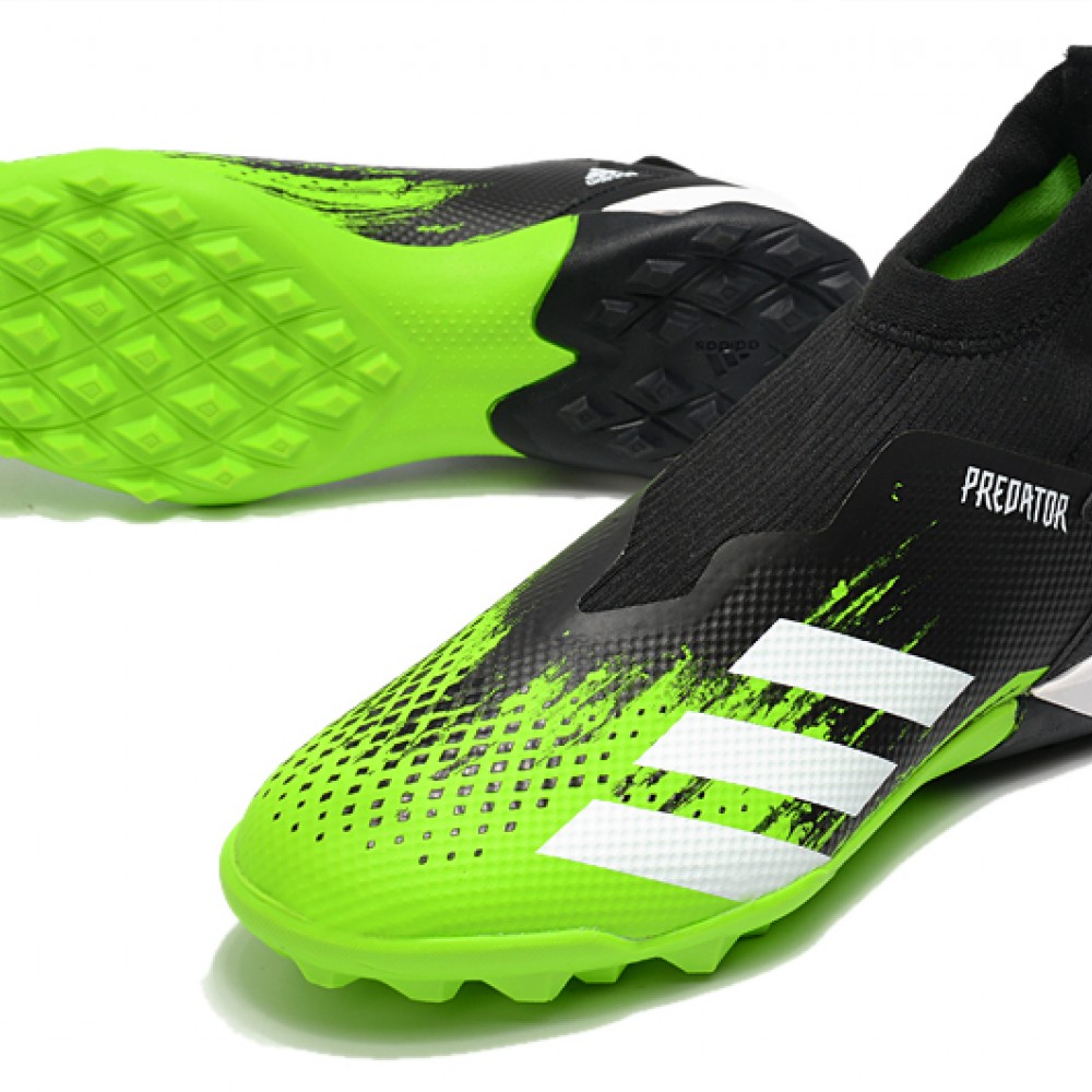 Sale Adidas Predator 20.3 Laceless TF Black Green White 39-45 Soccer Cleats