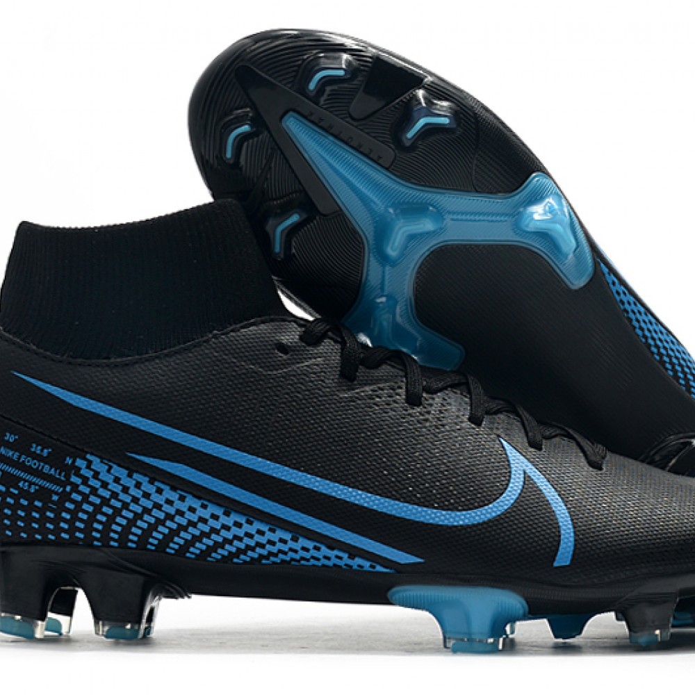 Best Nike Mercurial 7 Elite Fg Black Blue 39-45 Soccer Cleats