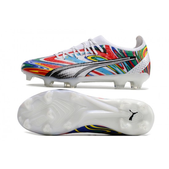 Puma Ultra Ultimate FG White Black Red Low